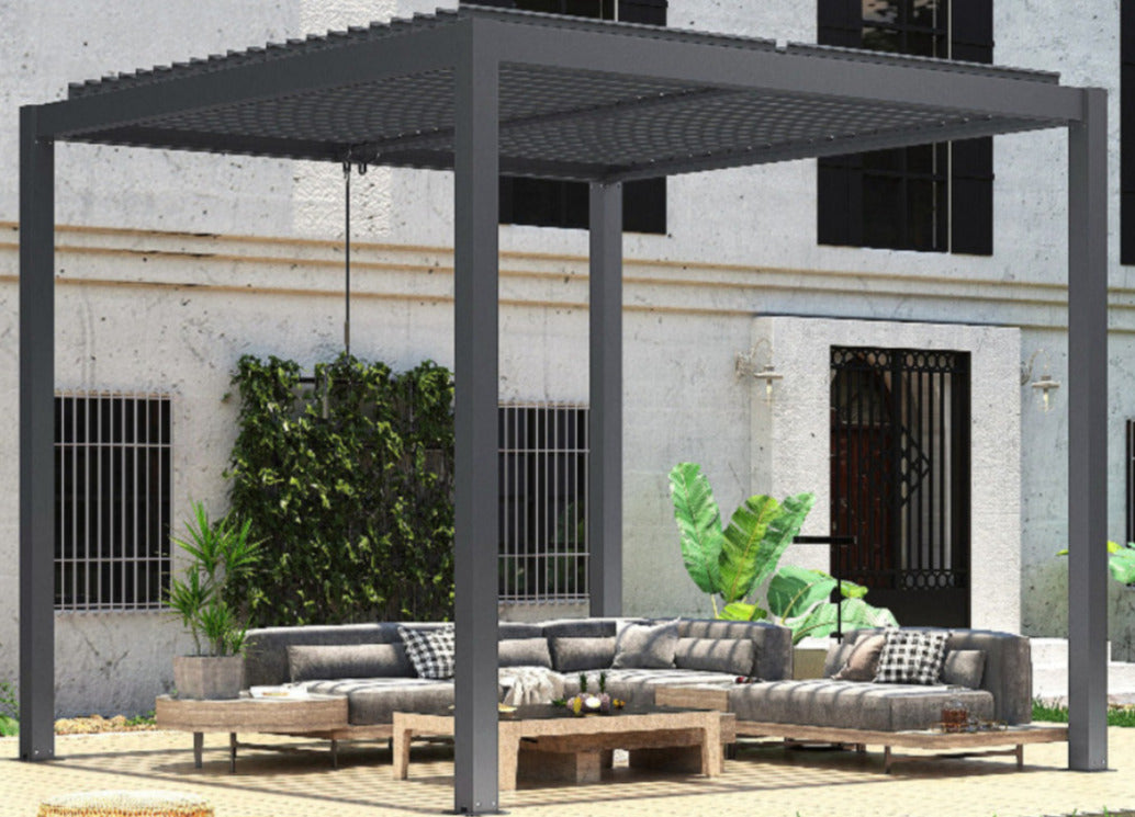 Pergola-Pavillon mit Lamellendach 3m x 3m