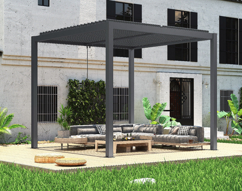 Pergola-Pavillon mit Lamellendach 3m x 3m