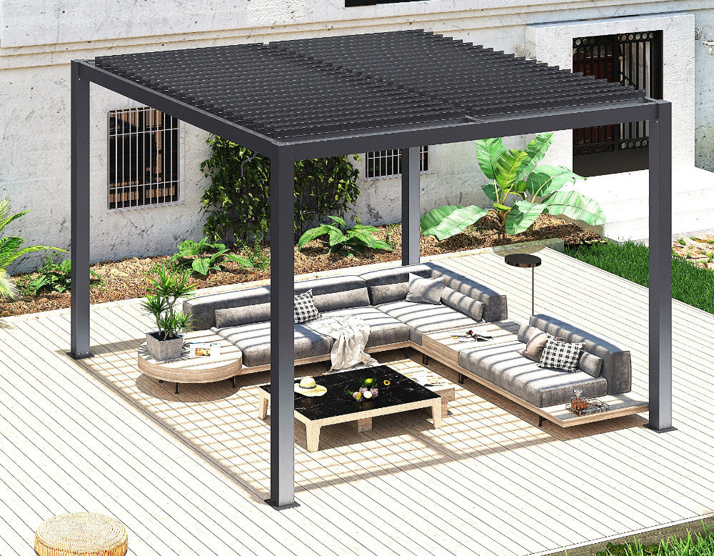 Pergola-Pavillon mit Lamellendach 3m x 3m