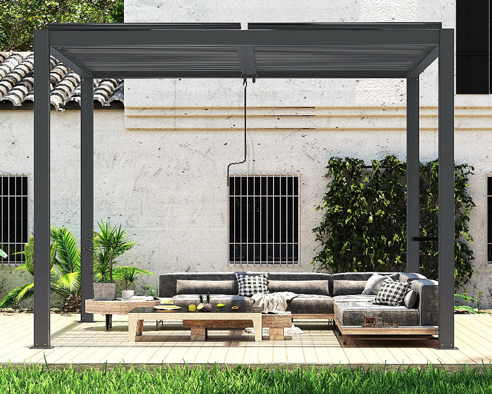 Pergola-Pavillon mit Lamellendach 3m x 3m