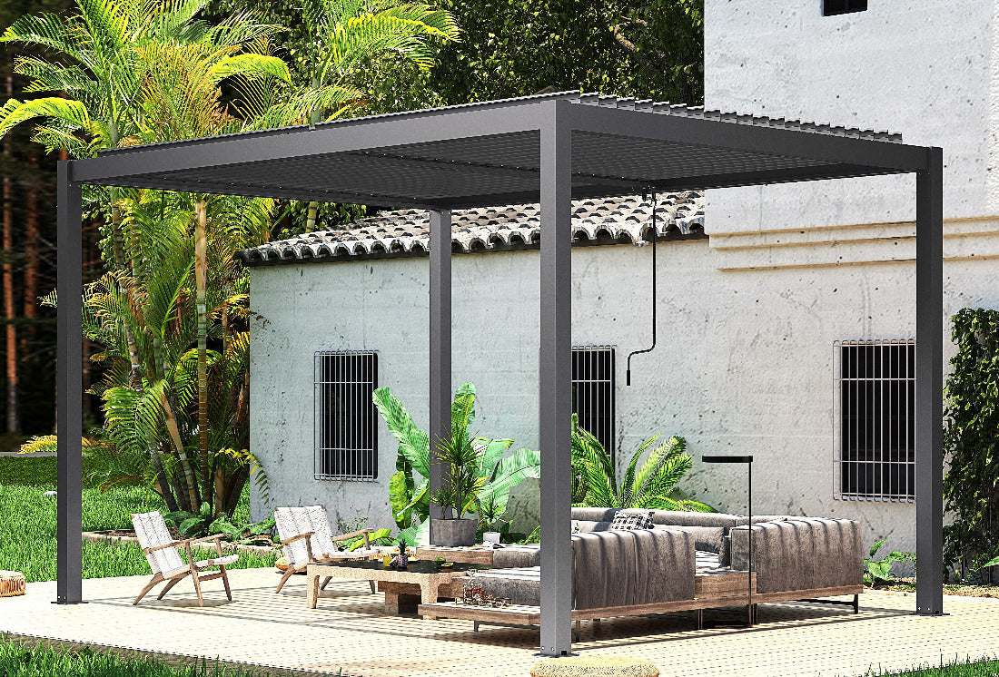 Pergola-Pavillon mit Lamellendach 4m x 3m