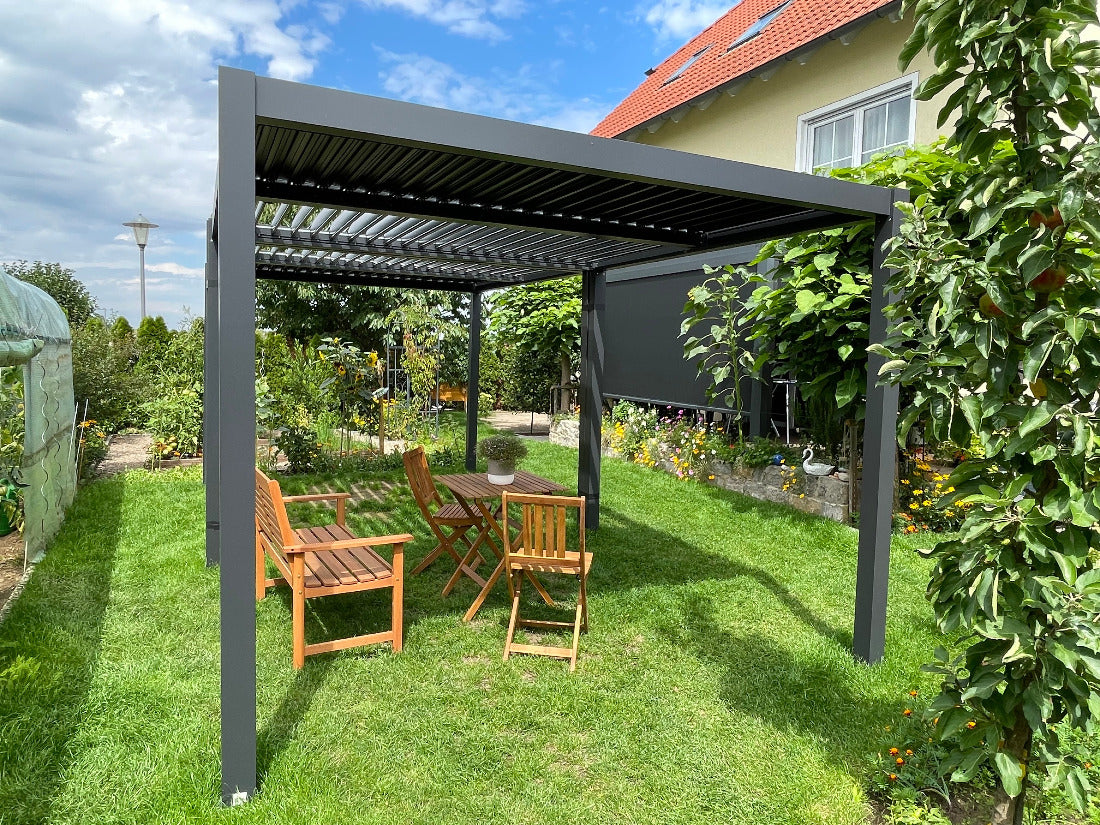 Pergola-Pavillon mit Lamellendach 4m x 3m