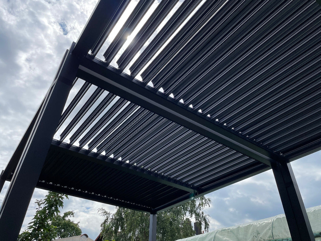 Pergola-Pavillon mit Lamellendach 3m x 3m