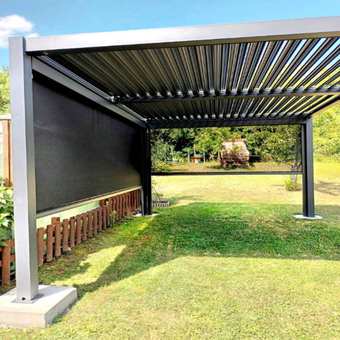 Pergola-Pavillon mit Lamellendach 3m x 3m