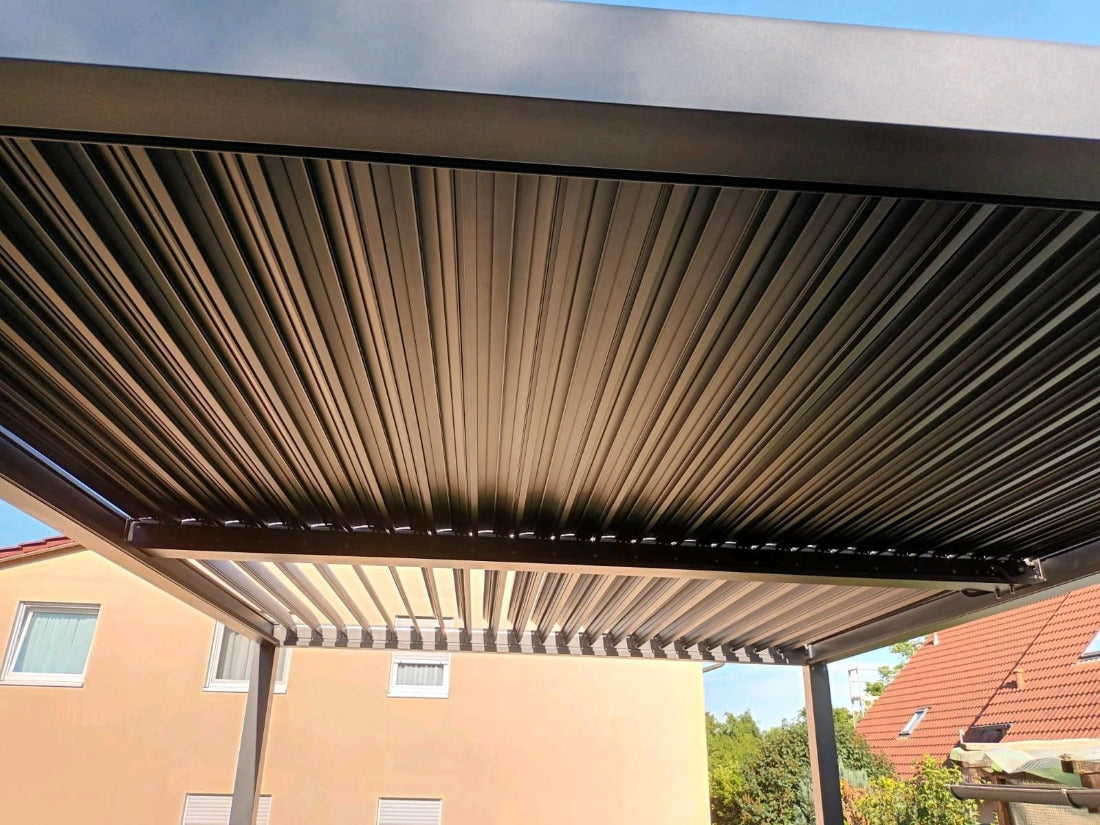 Pergola-Pavillon mit Lamellendach 4m x 3m